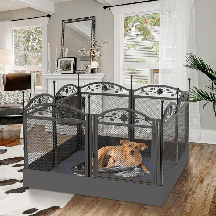 Detachable Dog Playpen Fence Puppy Kennel Cage with Waterproof Fertility Pad