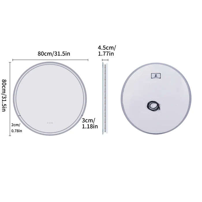Dimmable and Anti-fog Touch Screen LED Light Mirror