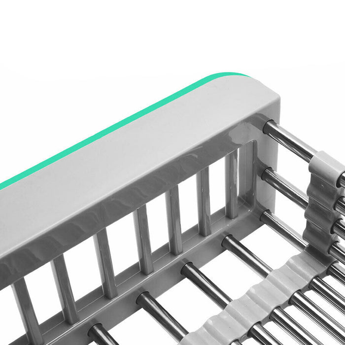 Expandable Dish Drying Rack Telescopic Retractable Over the Sink Strainer