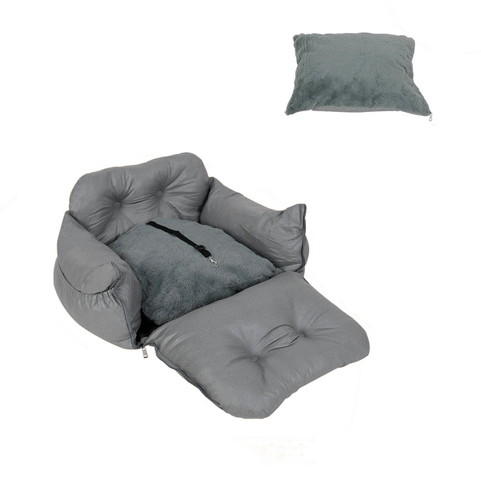Dog Car Seat with Safety Belt Pet Booster Nest Cushion