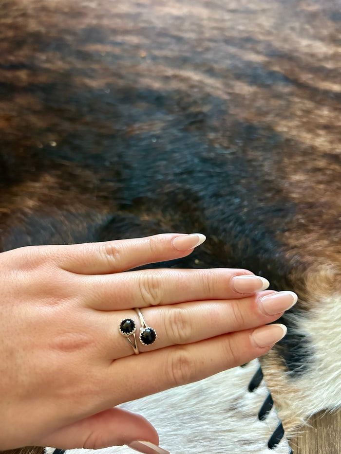 Double Stone Adjustable Rings