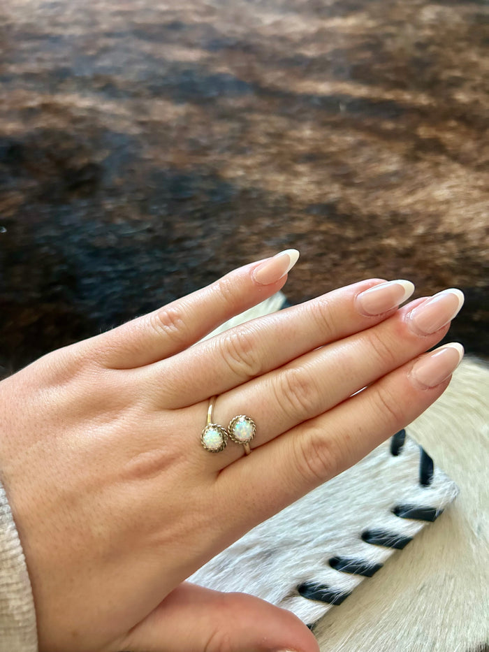 Double Stone Adjustable Rings