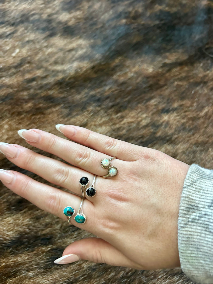 Double Stone Adjustable Rings