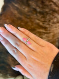Double Stone Pink Opal Ring Size 5
