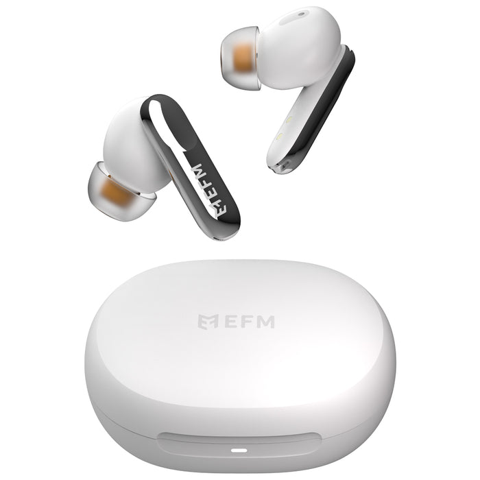 EFM Chicago TWS EarbudsWith Advanced Active Noise Cancelling - White