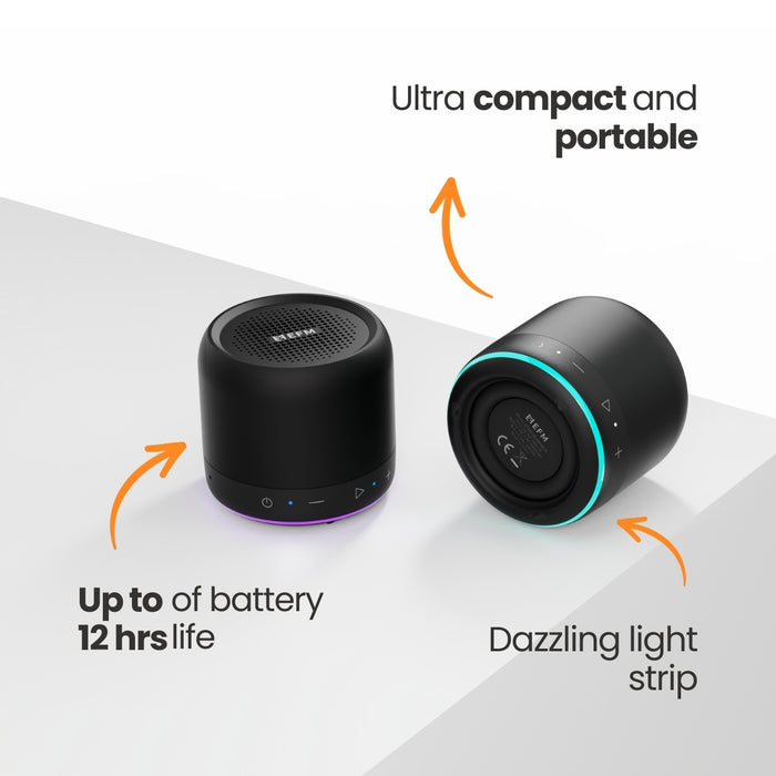 EFM Cloudbreak Mini Bluetooth SpeakerWith Dynamic Lighting Effects - Black