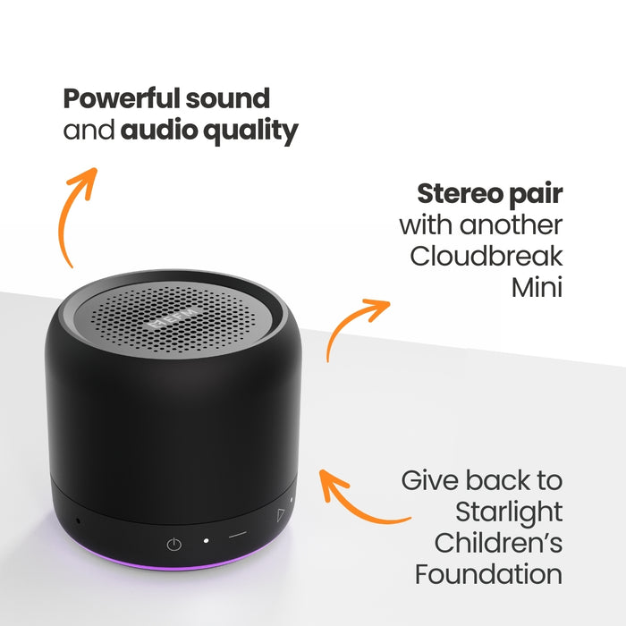 EFM Cloudbreak Mini Bluetooth SpeakerWith Dynamic Lighting Effects - Black