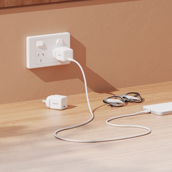 EFM ECO 20W GaN Wall Charger Twin PackWith Power Delivery and PPS