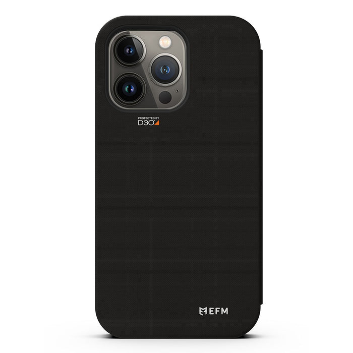 EFM Miami Leather Wallet Case with D3O for iPhone 13 Pro Max – Smoke Black