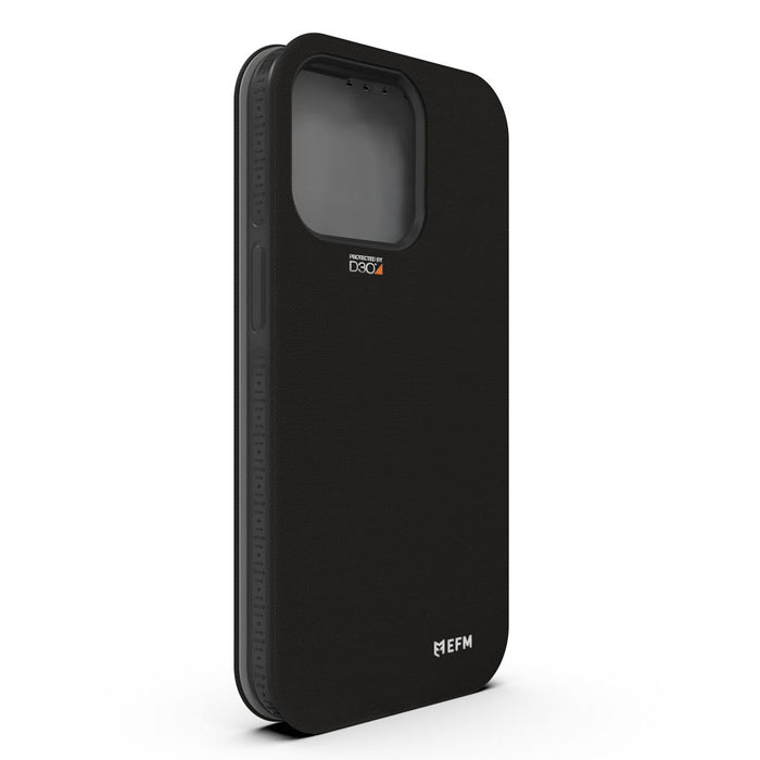 EFM Miami Leather Wallet Case with D3O for iPhone 13 Pro Max – Smoke Black