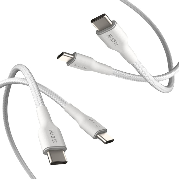 EFM USB-C Braided Cable Twin Pack 1M & 2M with 60W Power Throughput
