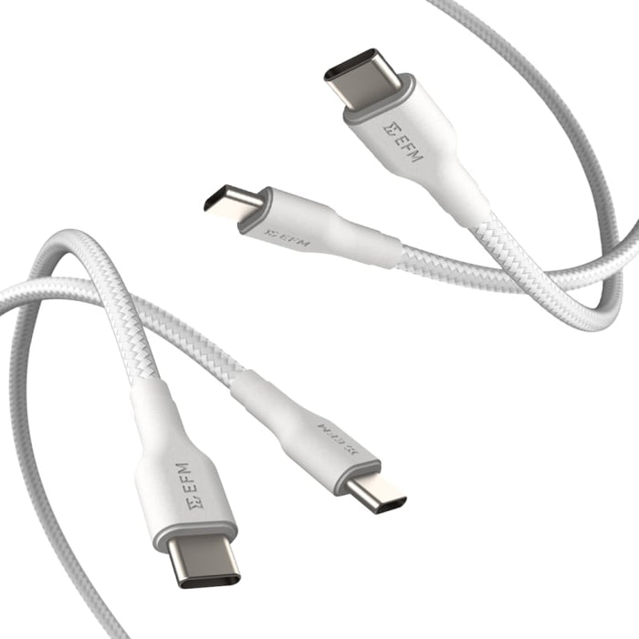 EFM USB-C Braided Cable Twin Pack 1M & 2M with 60W Power Throughput