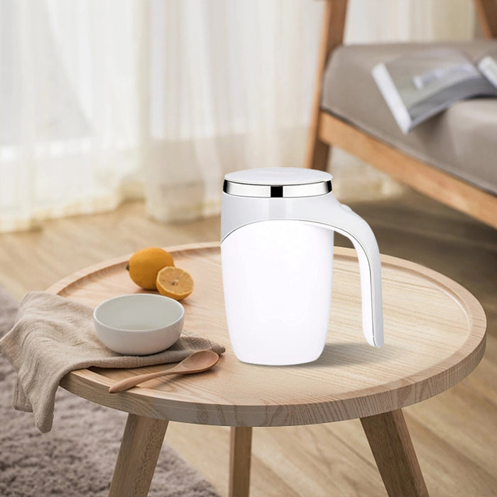 Electric Stainless Steel Rotating Stirring Cup Coffee Mug - Rechargeable