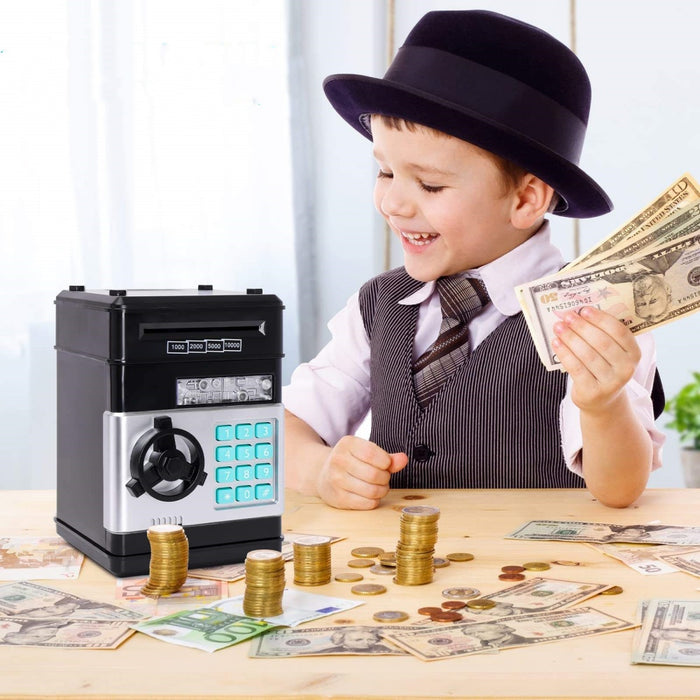Electronic Piggy Bank Mini Safe Coins Cash Password Counter