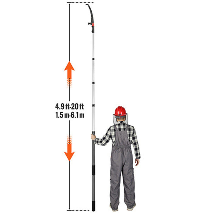 Manual Pole Saw Extendable Tree Pruner Sharp Steel Blade