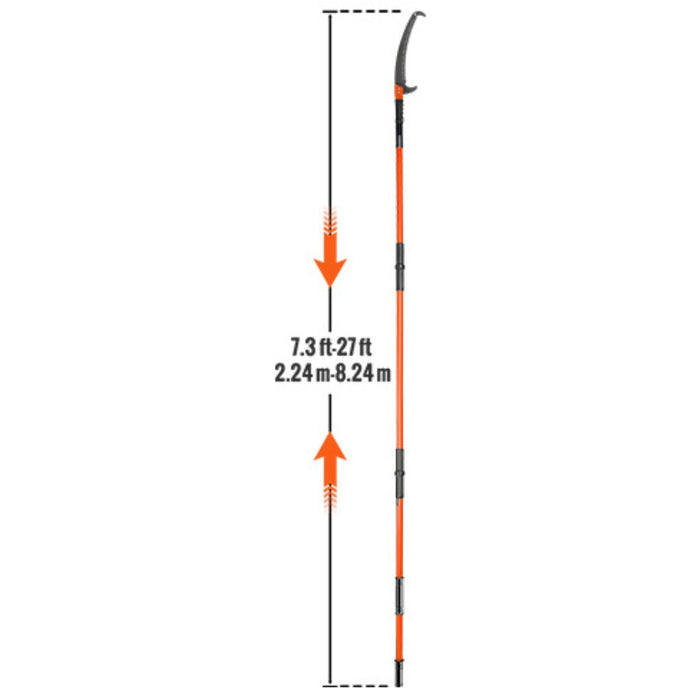 Manual Pole Saw Extendable Tree Pruner Sharp Steel Blade