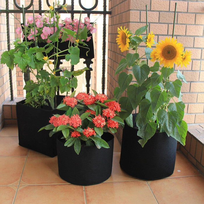 Pack of 10 Fabric Breathable Grow Pots Planter Bags with Handle