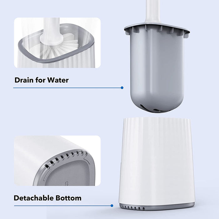 CLEANFOK Toilet Brush with Ventilated Holder - Odor-Free, Durable, and Hygienic