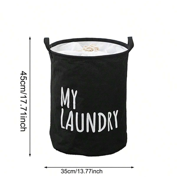 Foldable Drawstring Laundry Basket Large Capacity Waterproof Clothes Storage Basket For Home Bathroom Organizer