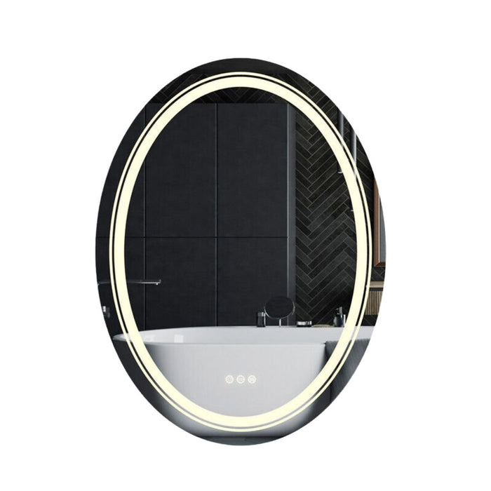 Frameless Oval Illuminated Bathroom Mirror