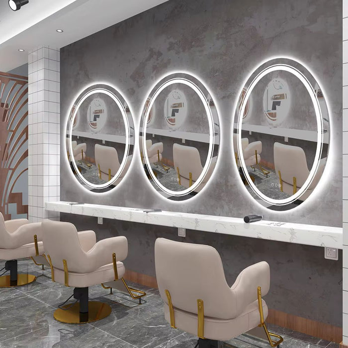 Frameless Oval Illuminated Bathroom Mirror