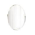 Frameless Silver Oval Vanity Mirror Beveled Edge Art Wall Decor