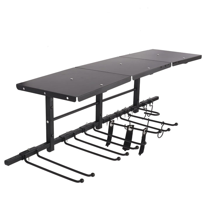 Heavy Duty Wall Mounted Garage Tool Organizer Storage Rack - Black
