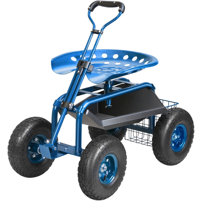 Garden Cart Rolling Workseat with Wheels Gardening Stool for Planting