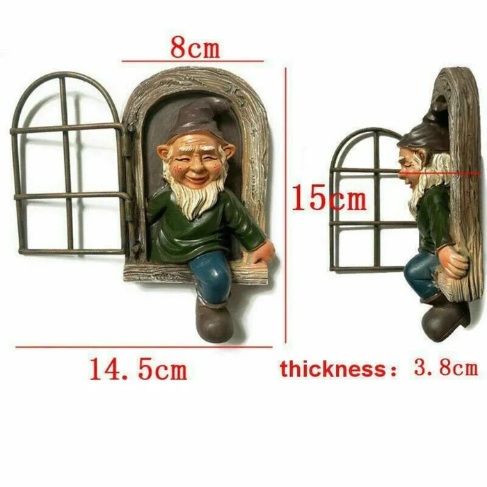Garden Statue Elf Go Out Tree Hug Suitable for Courtyard Porch Garden Decoration