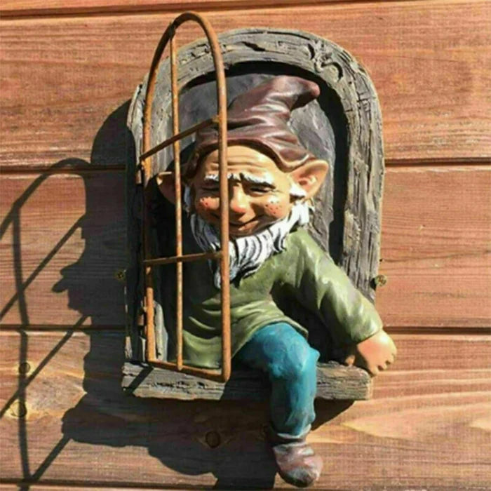 Garden Statue Elf Go Out Tree Hug Suitable for Courtyard Porch Garden Decoration