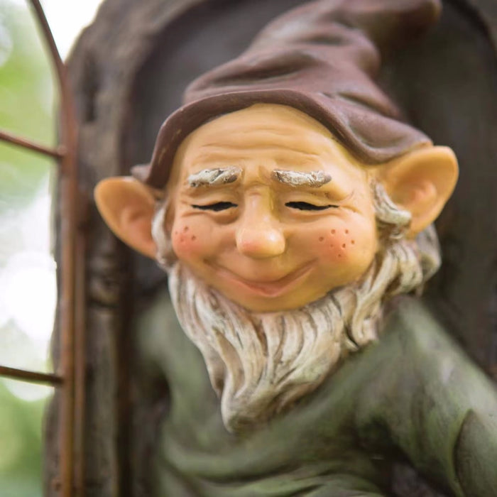 Garden Statue Elf Go Out Tree Hug Suitable for Courtyard Porch Garden Decoration