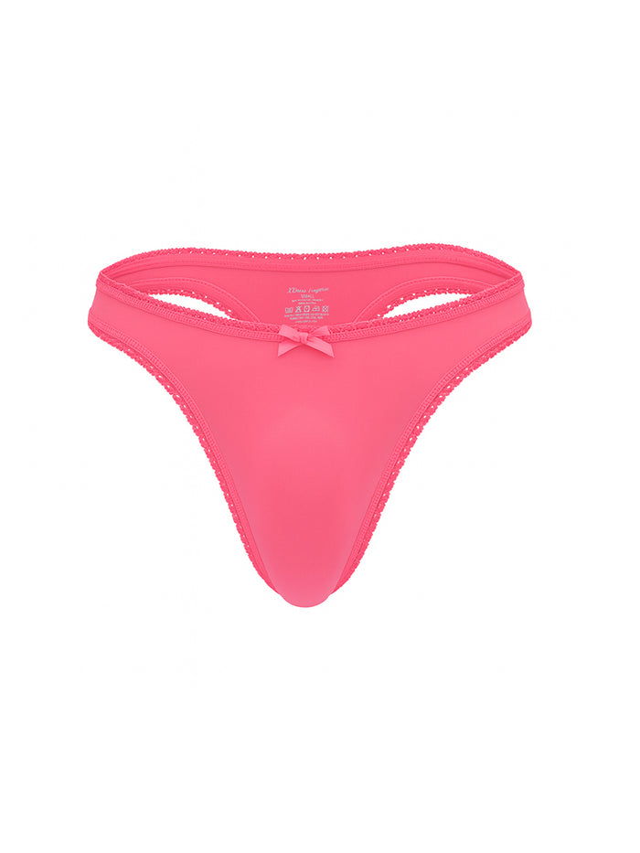 Pink men's thong on a white background
