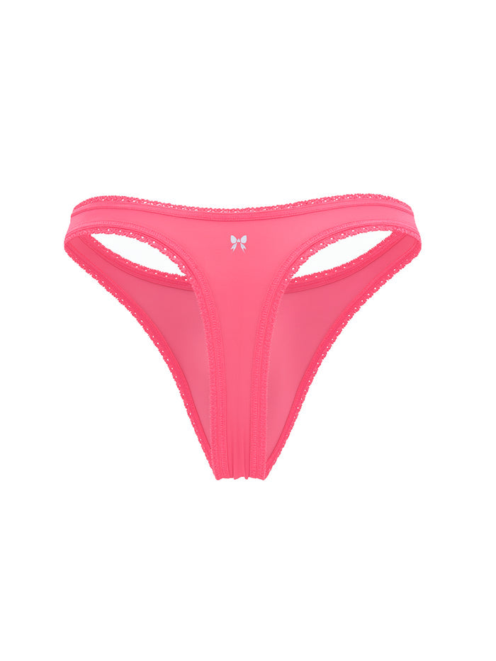 Pink men's thong on a white background