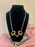 Gold Bit and Pearl Necklace