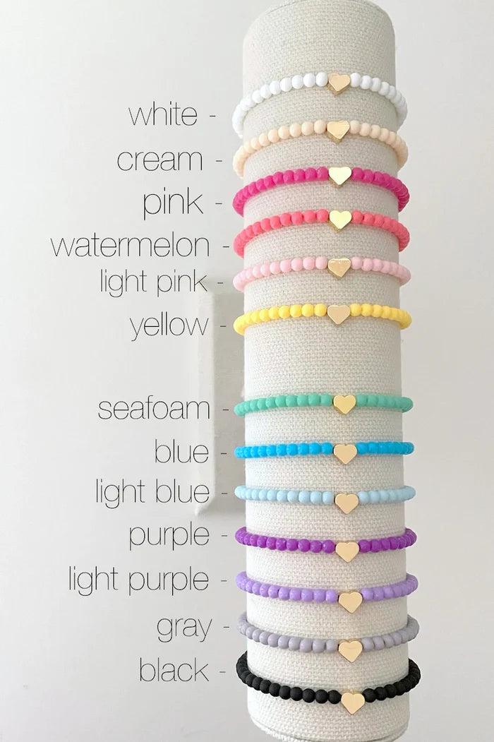 Gold Heart Charm Stacking Bracelet