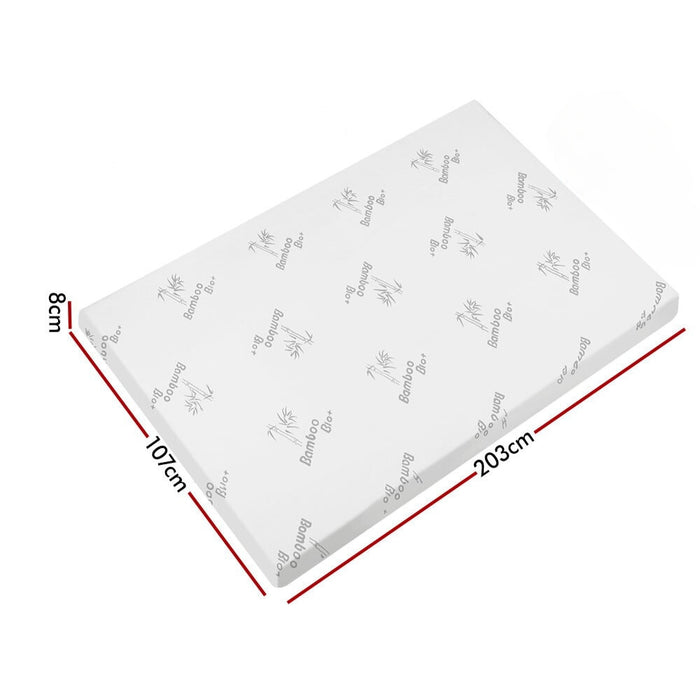 Graphite Infused Memory Foam Mattress Topper Bamboo Cover 8cm
