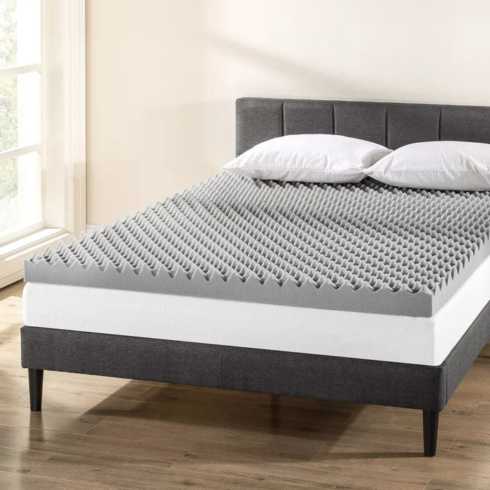 Graphite Infused Memory Foam Mattress Topper Bamboo Cover 8cm
