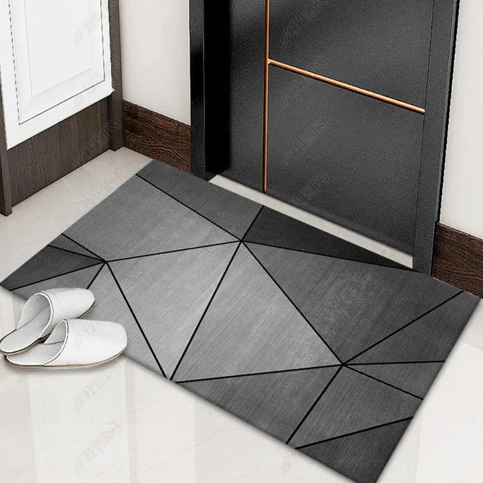 40x60cm Grey Geometric Living Room Tea Table Home Carpet Floor Mat