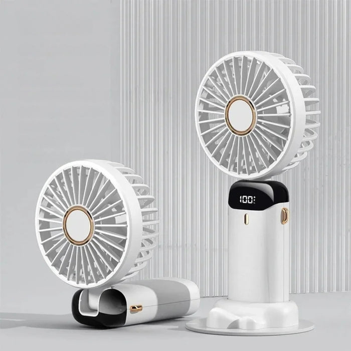 Handheld USB Mini Fan Foldable Portable Neck Hanging Rechargeable Fan