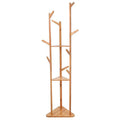 3-Layer Bamboo Coat Rack Tree Cloth Hanger with 9 Hooks_7