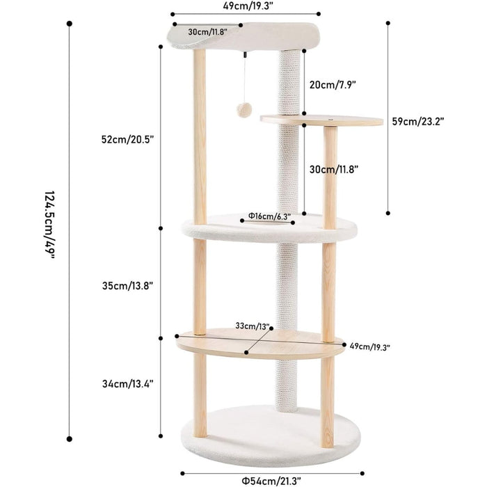 Cat Tree House Plush Condo Scratching Posts for Cat Kitten Climbing Tree Toy Activity_6