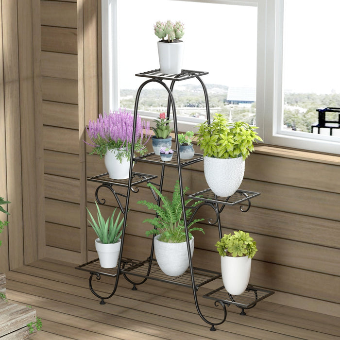 Metal Plant Stand Indoor Outdoor Flower Pot Display Rack Garden Shelf Stand Holder_4