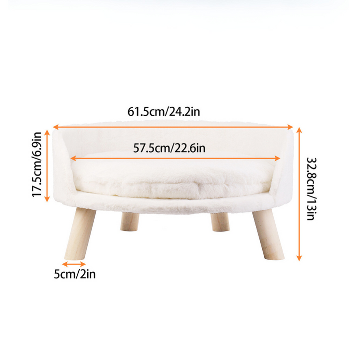 Pet Sofa Bed Raised Cat Chair with Removable Cushion_8