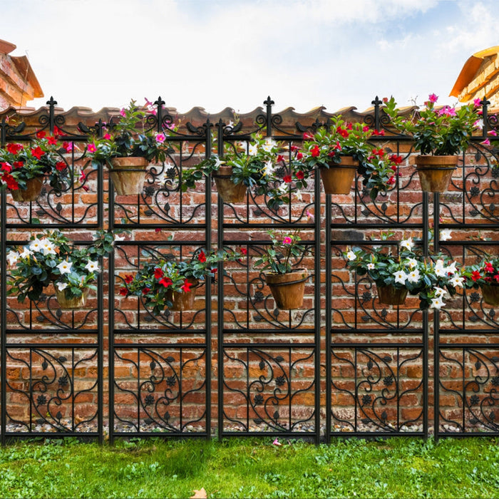 Metal Garden Trellis Tall Plant Climbing Lattice Fence for Vegetables and Flowers_4
