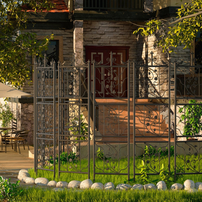 Metal Garden Trellis Tall Plant Climbing Lattice Fence for Vegetables and Flowers_5