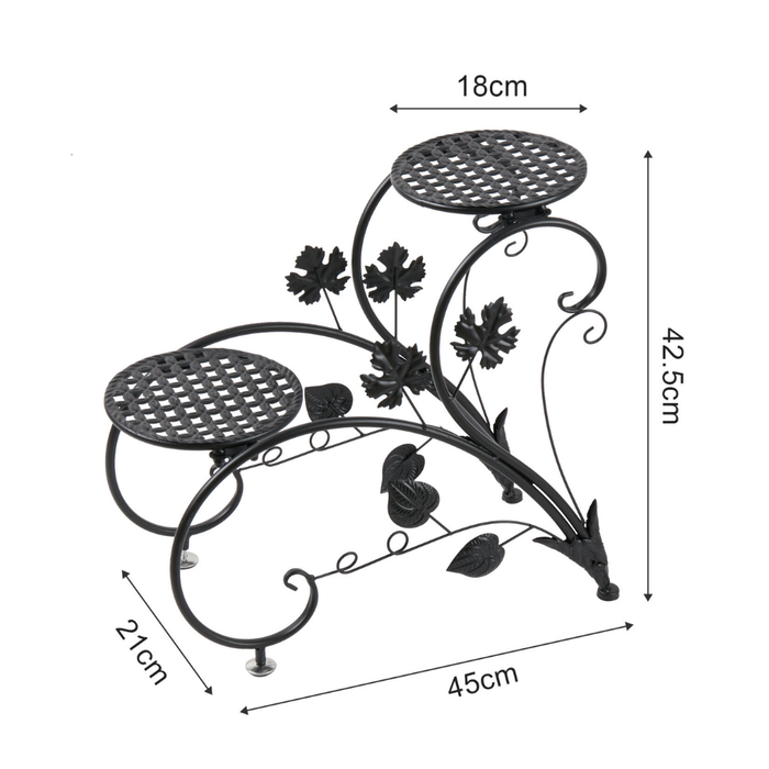 2 PCS Heart-shape Metal Plant Stand Flower Pot