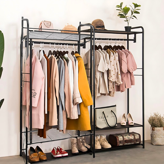 Heavy Duty Coat Clothes Rack Hanger Metal Garment Organizer