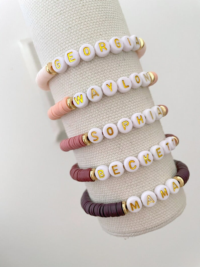 Heishi Beaded Name Bracelet