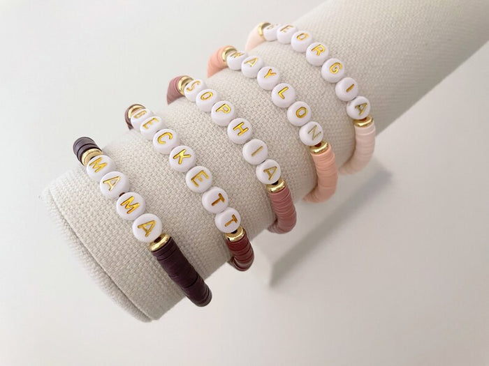 Heishi Beaded Name Bracelet