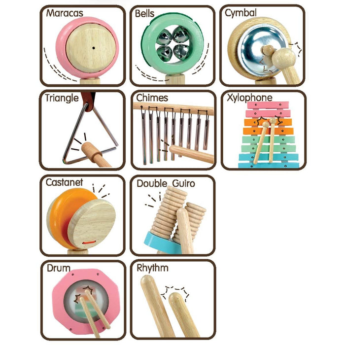 I'm Toy Wooden Melody Mix Musical Instrument Set for Kids Pastel